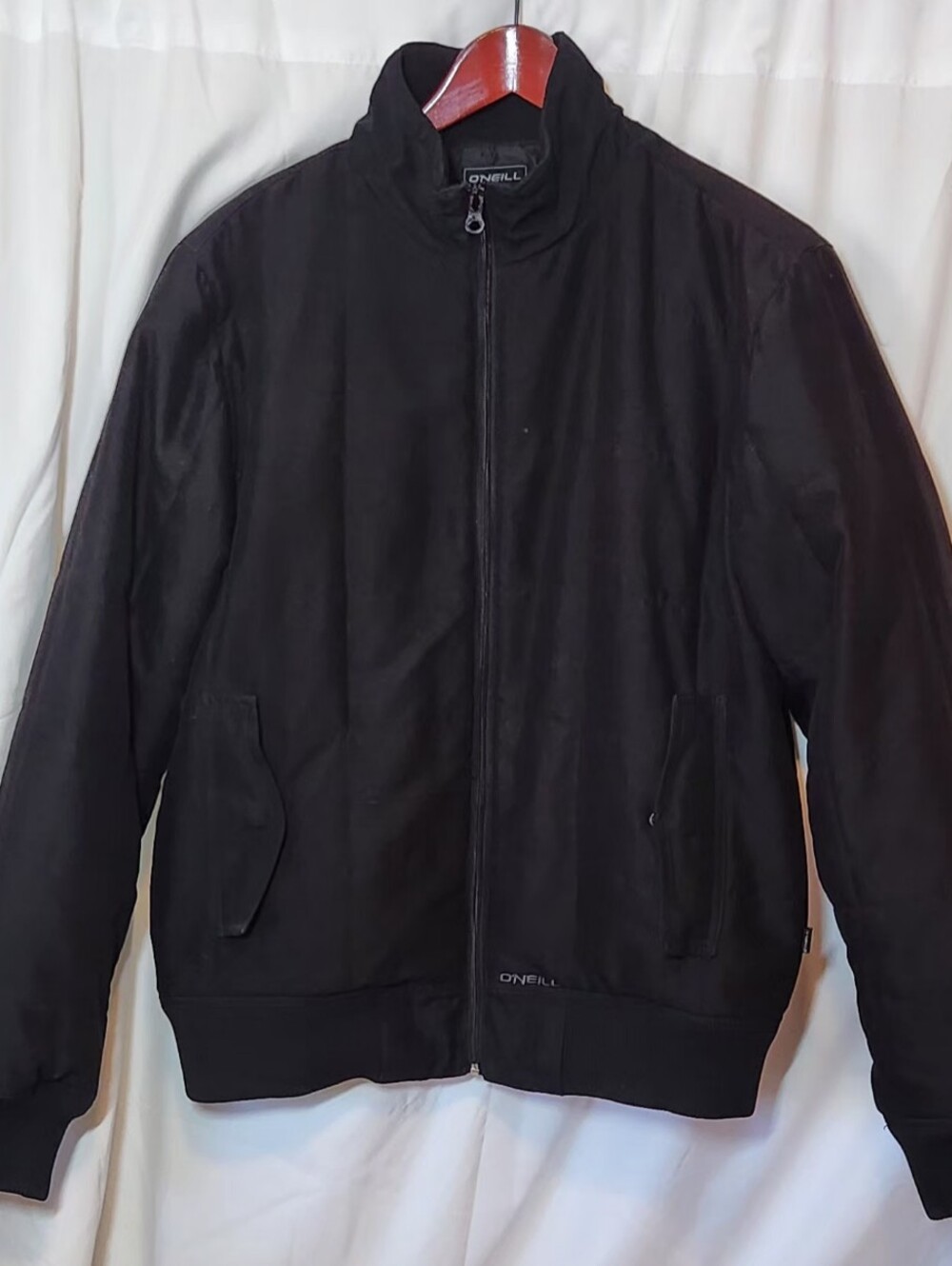 Vintage O'Neill Men's Black Full-Zip Bomber Jacket Size Medium
